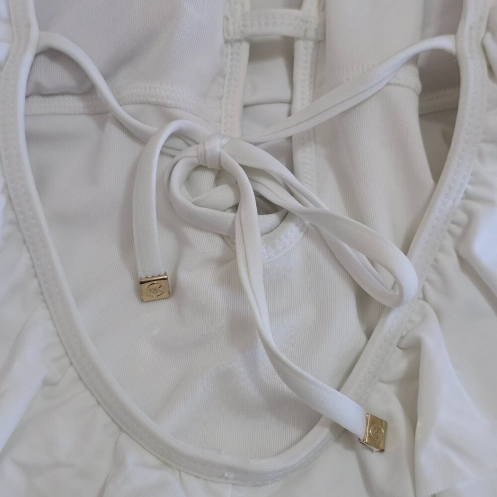 Michael Michael Kors Solid White Ruffle One Piece… - image 6